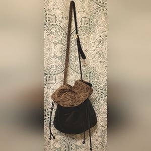 Americana by Sharif suede leopard print crossbody purse